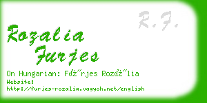 rozalia furjes business card